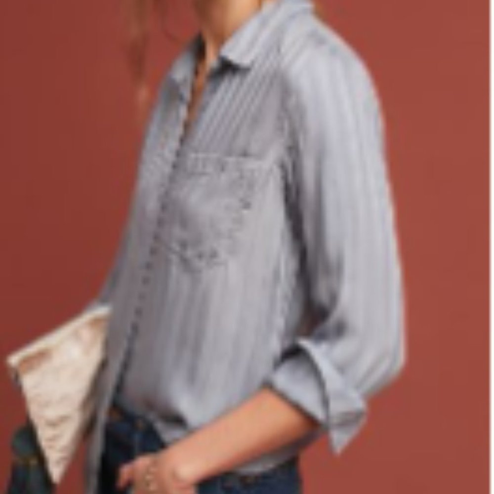 Cloth & Stone Grace Striped Shirt Slate XL (NWT)